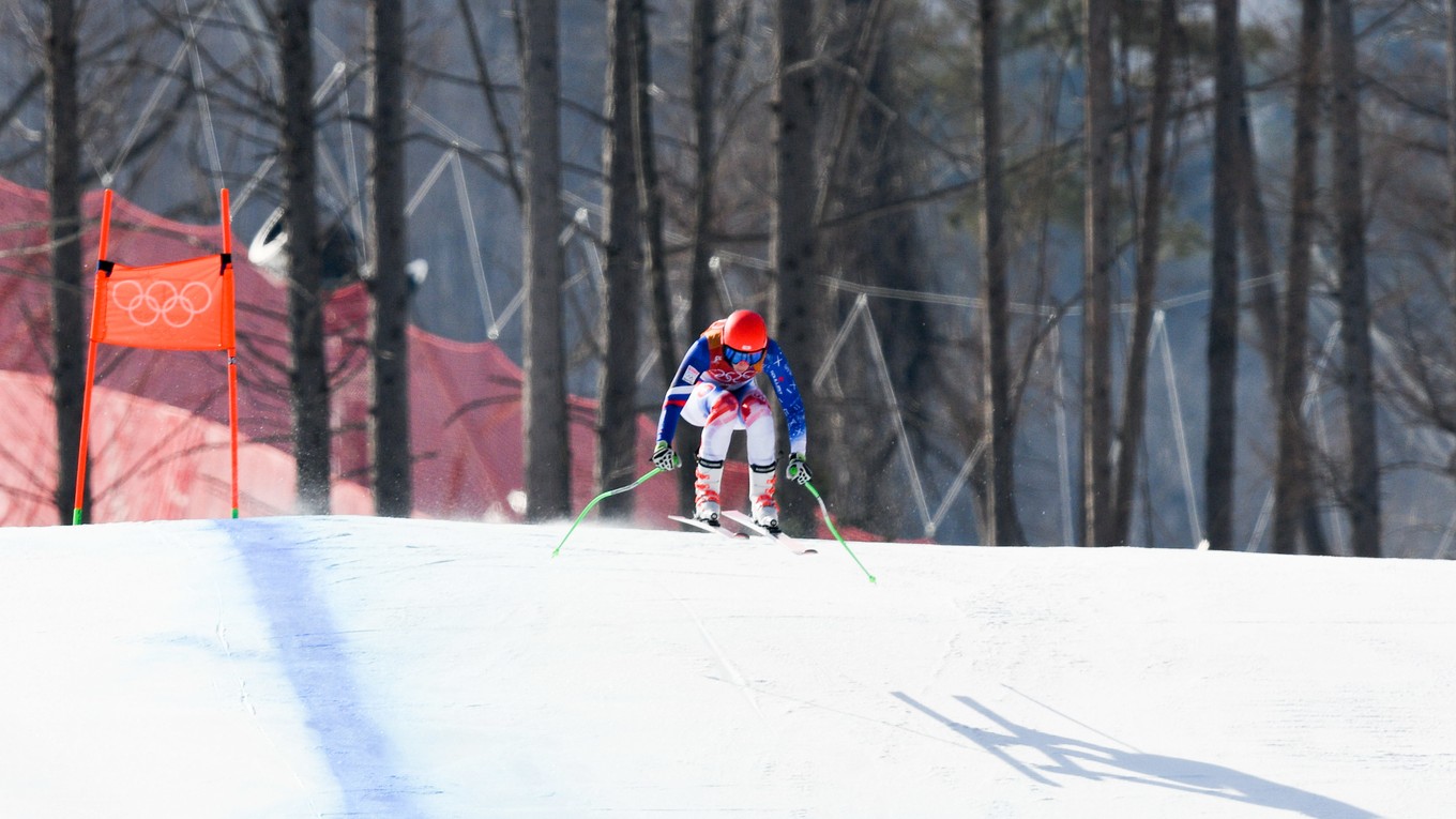 Slovenská lyžiarka Petra Vlhová počas preteku kombinácie žien v zjazdovom lyžovaní na ZOH 2018.