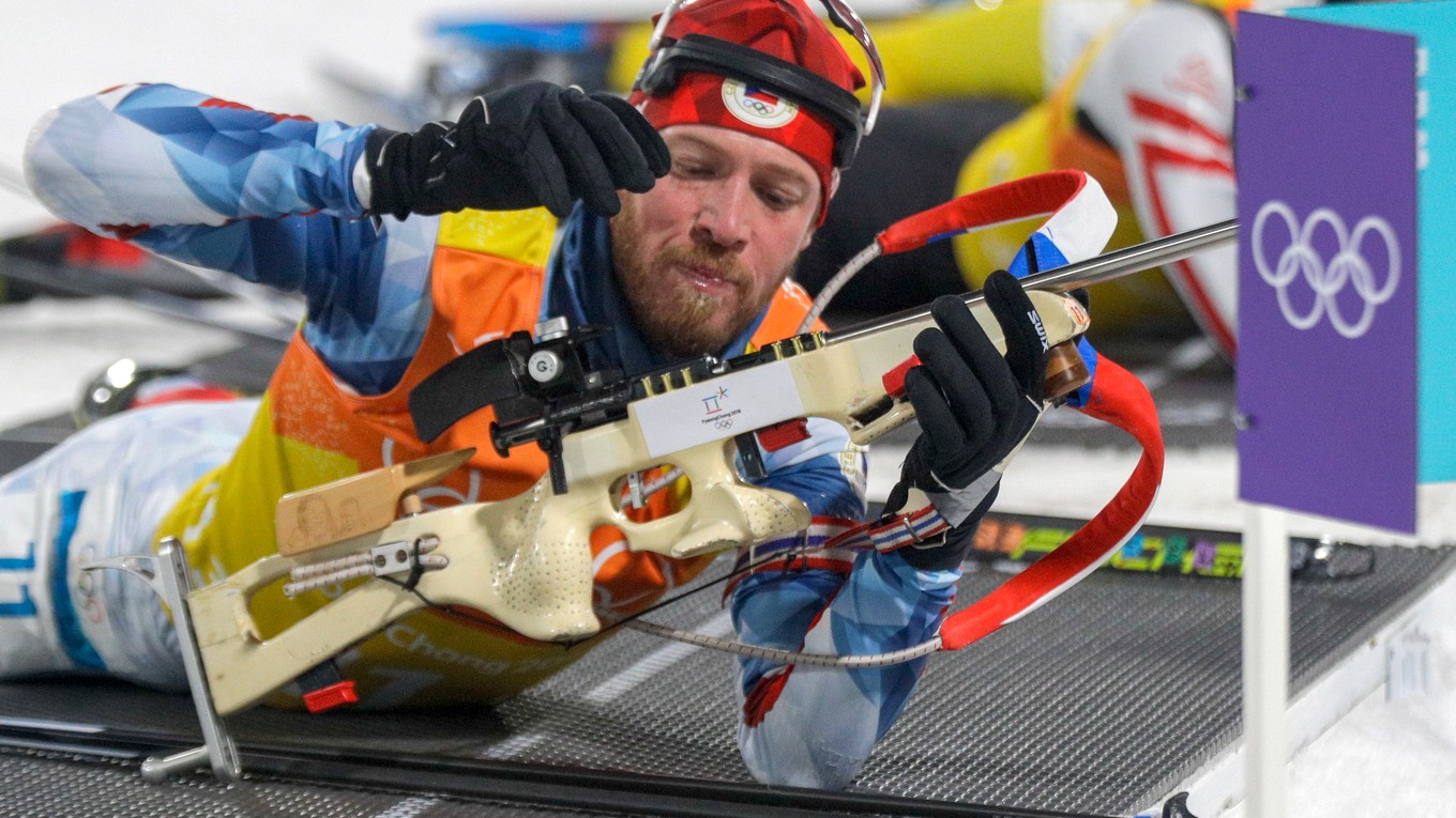 Čech Jaroslav Soukup počas štafety mužov na ZOH 2018.
