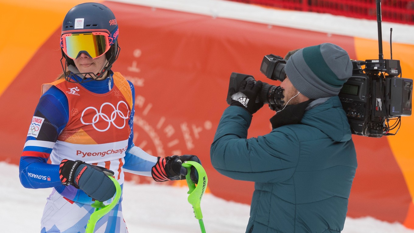 Slovenská lyžiarka Barbara Kantorová v cieli slalomového kola v rámci kombinácie žien.