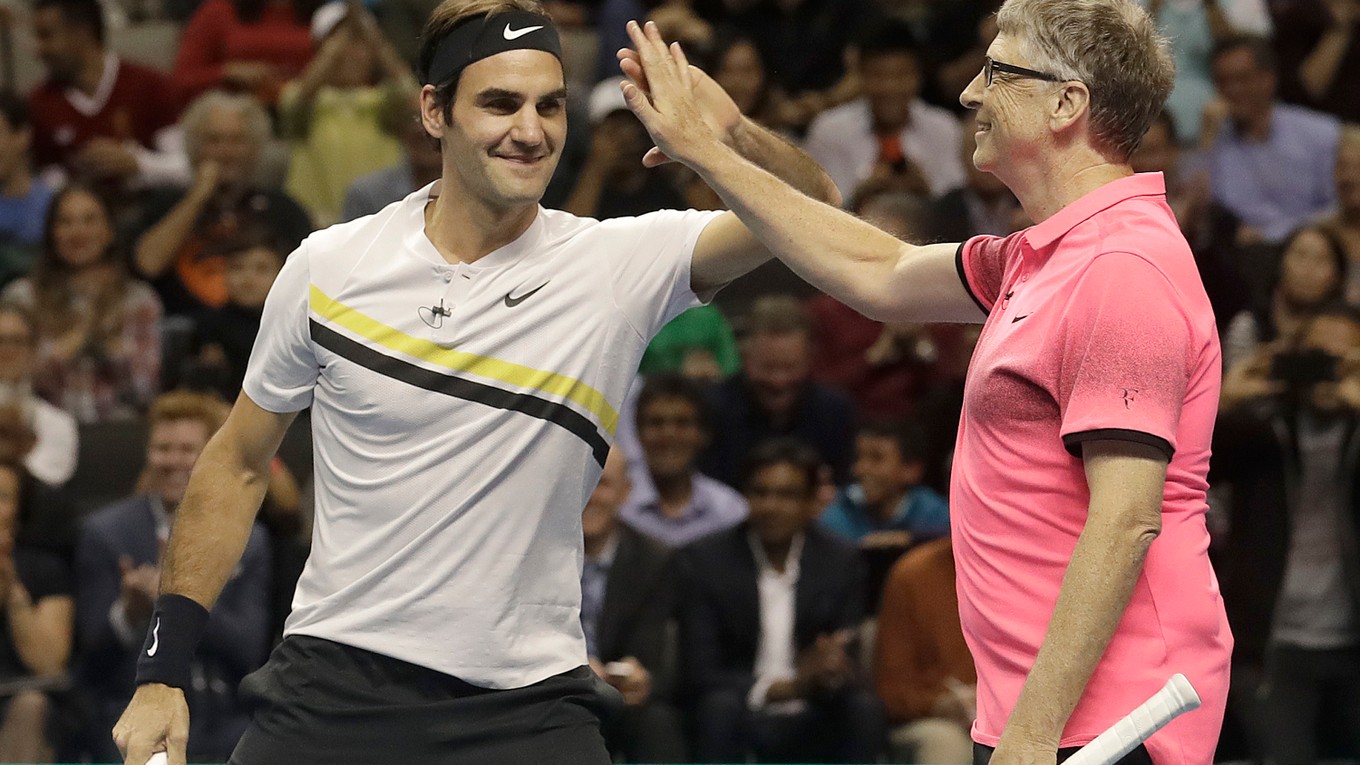 Roger Federer a Bill Gates svoju štvorhru vyhrali.