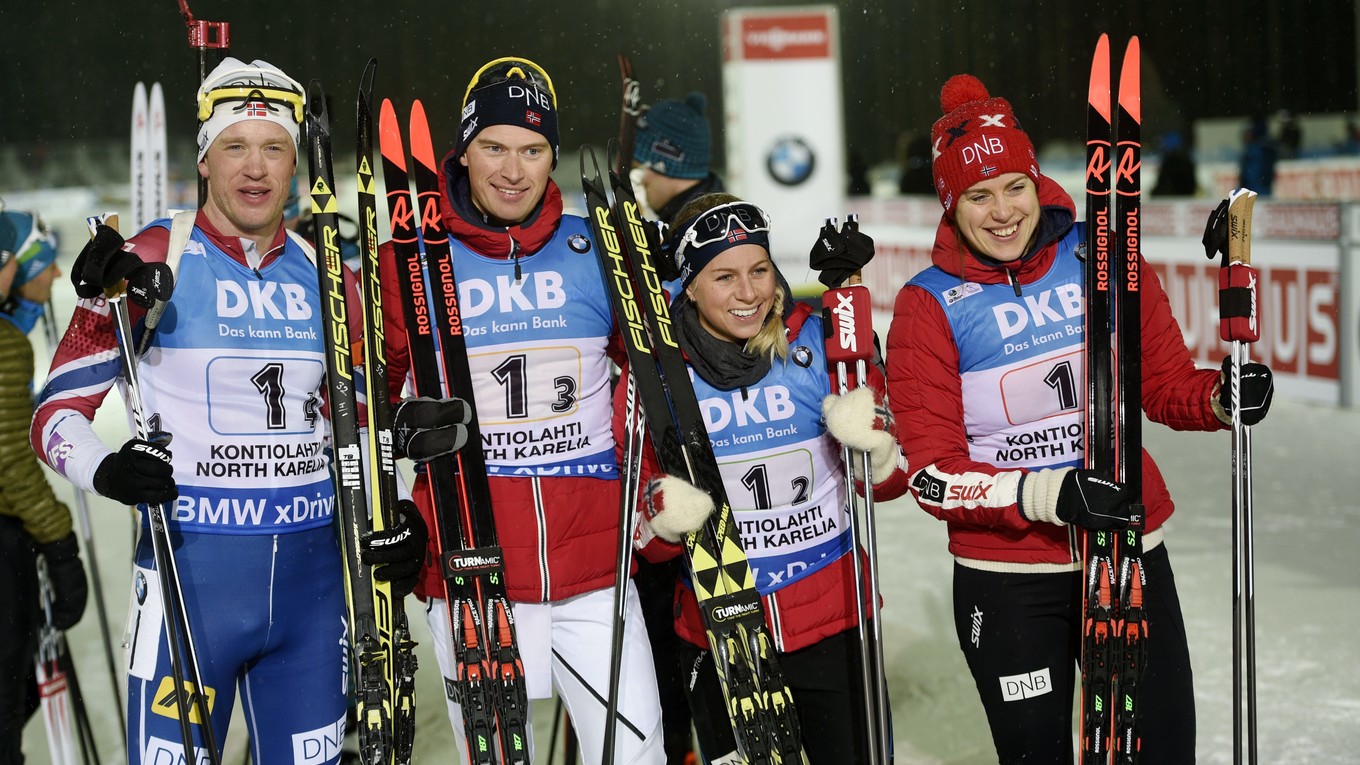Nór Henrik L'Abee-Lund (druhý zľava) prekvapivo vyhral šprint v Holmenkollene.