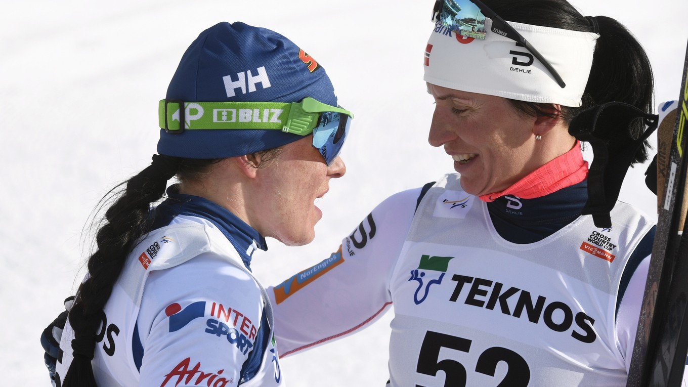 Krista Pärmäkoskiová (vľavo) a Marit Björgenová.