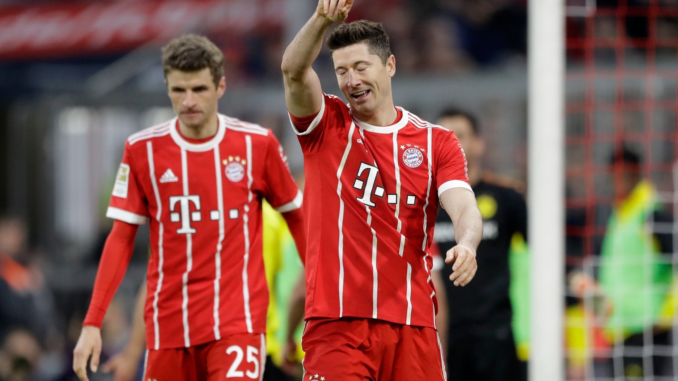 Robert Lewandowski sa raduje po jednom zo svojich gólov.