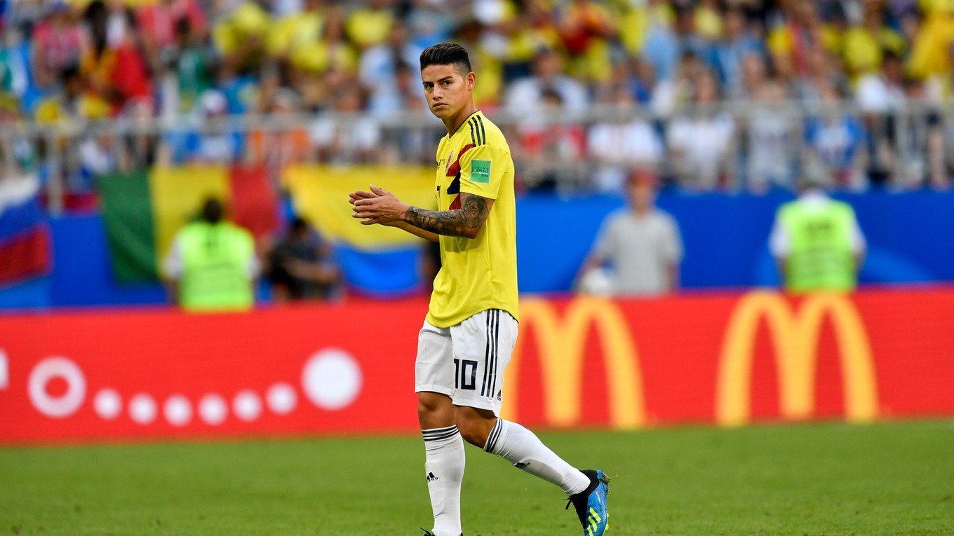 Kolumbijský futbalista James Rodriguez v národnom drese.