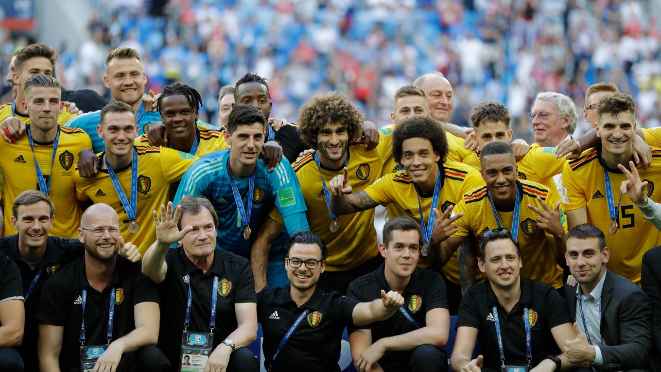Belgicko oslavuje tretie miesto na MS vo futbale 2018.