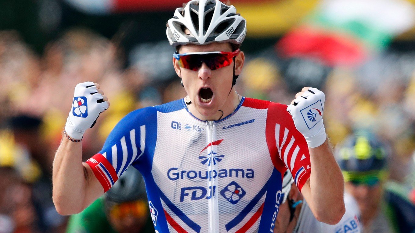 Arnaud Démare sa raduje z víťazstva v 18. etape Tour de France 2018.