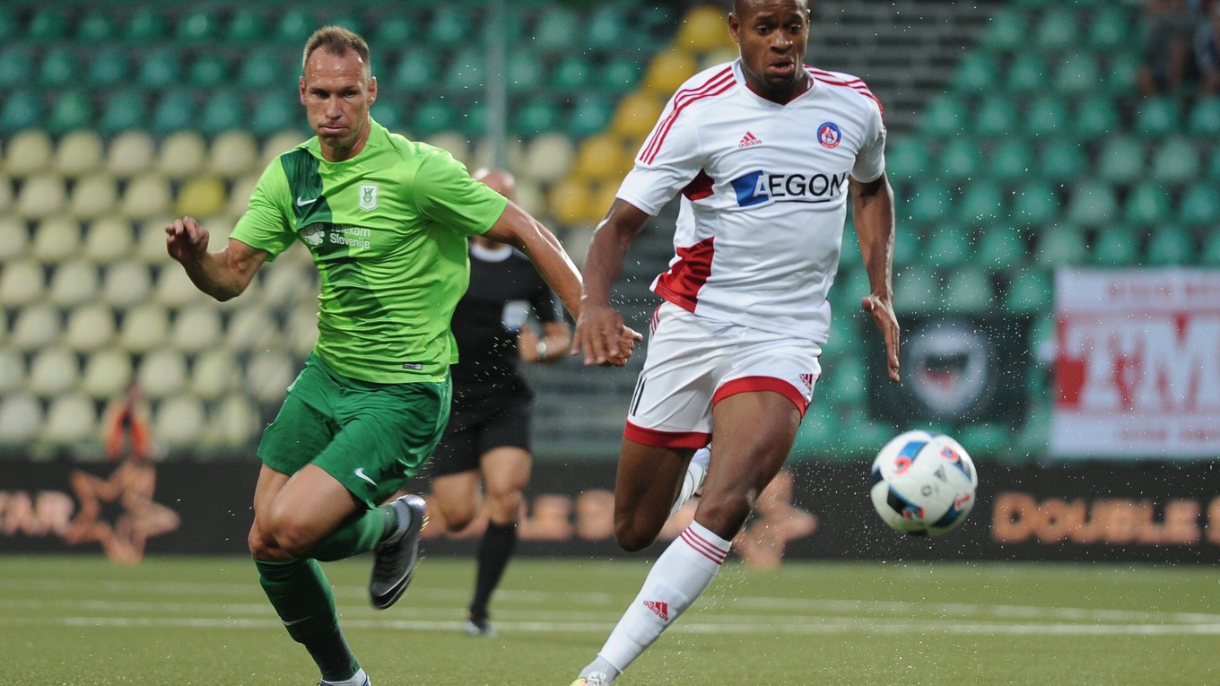 Zo zápasu AS Trenčín - Olimpija Ľubľana 2. predkole Ligy majstrov 2016/2017.