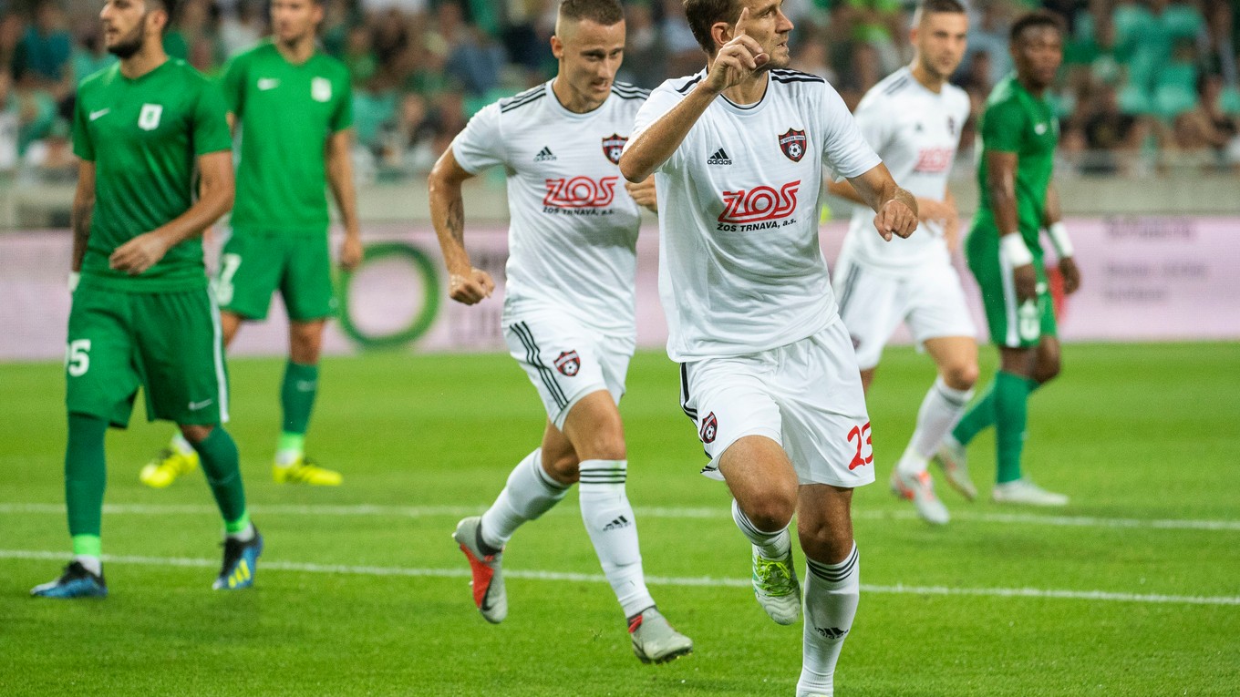 Marek Bakoš sa raduje po góle na 1:0.