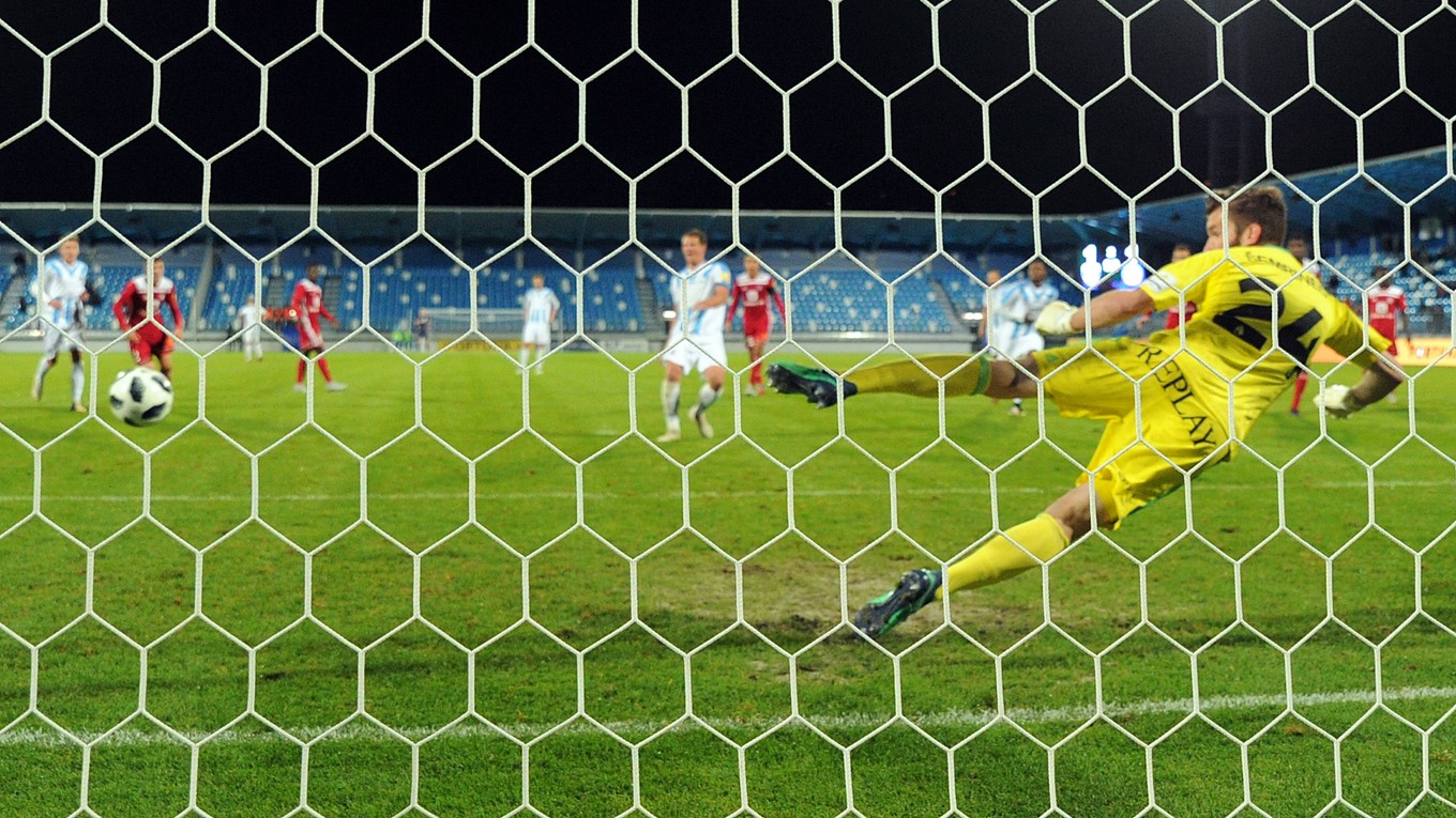 Rozhodujúci gól v zápase Nitra - Trenčín.