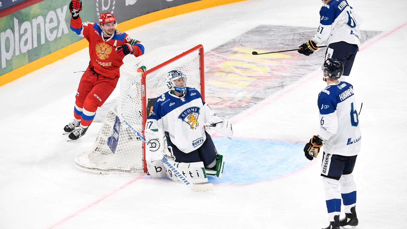 Momentka zo zápasu Fínsko - Rusko.