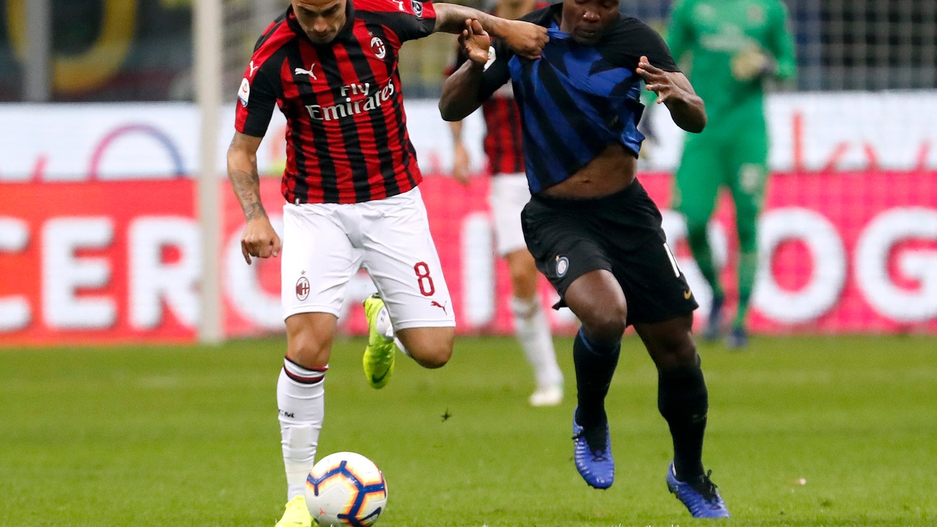 AC Miláno a Inter Miláno. Ilustračná snímka.