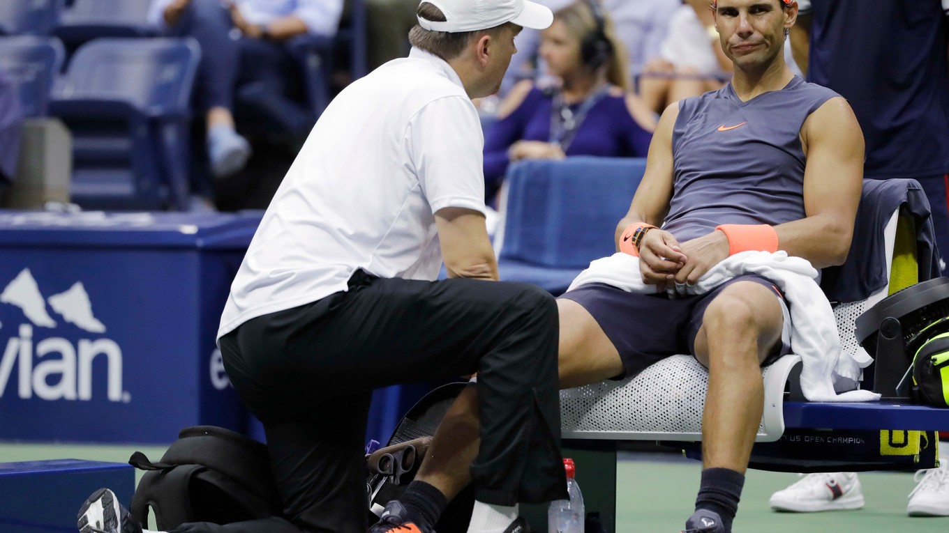 Rafael Nadal počas zápasu na US Open.