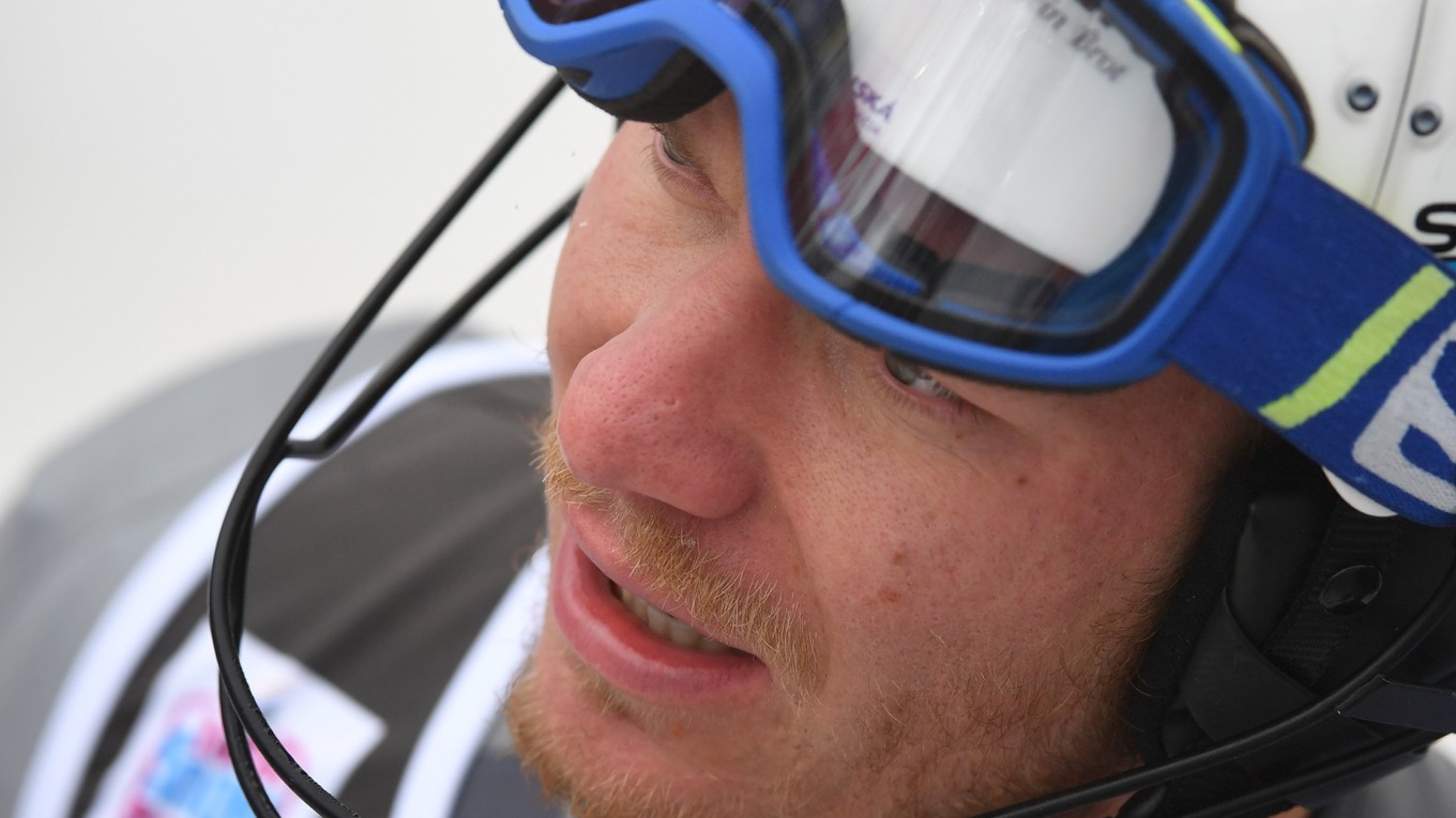 Na snímke slovenský lyžiar Adam Žampa reaguje v cieli 1. kola slalomu Svetového pohára v alpskom lyžovaní v Záhrebe 6. januára 2019.