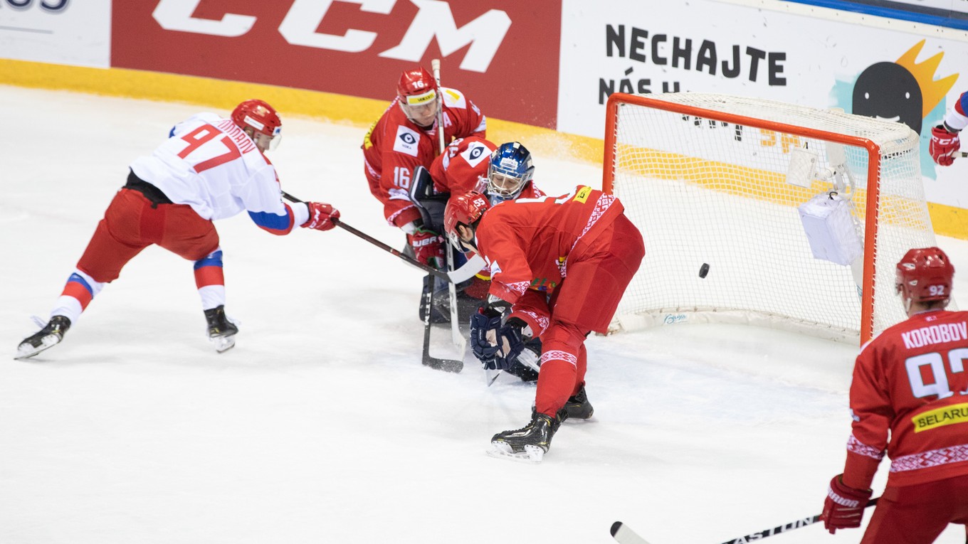 Momentka zo zápasu Rusko - Bielorusko na turnaji Kaufland Cup 2019.