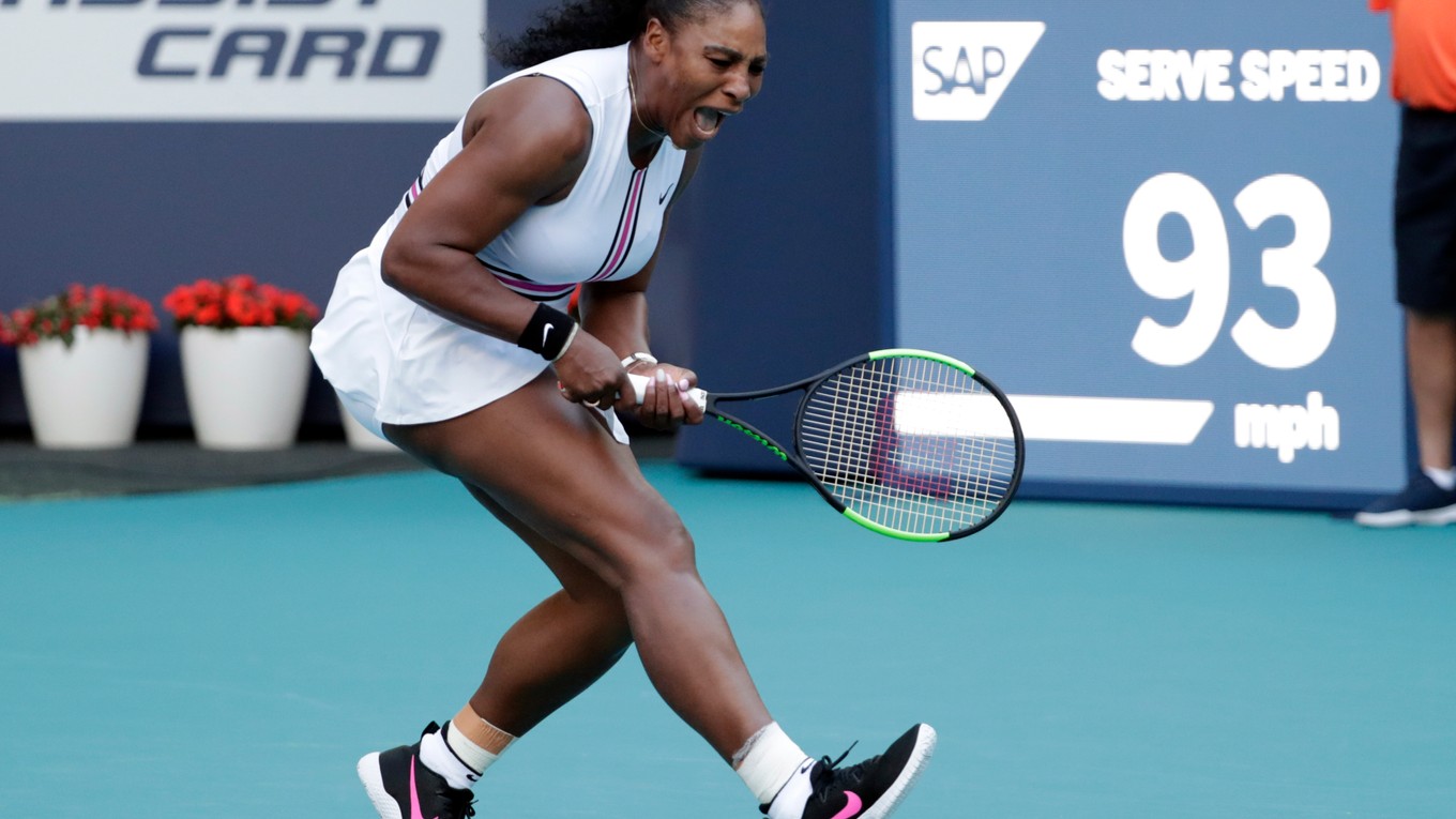 Serena Williamsová na turnaji WTA v Miami.