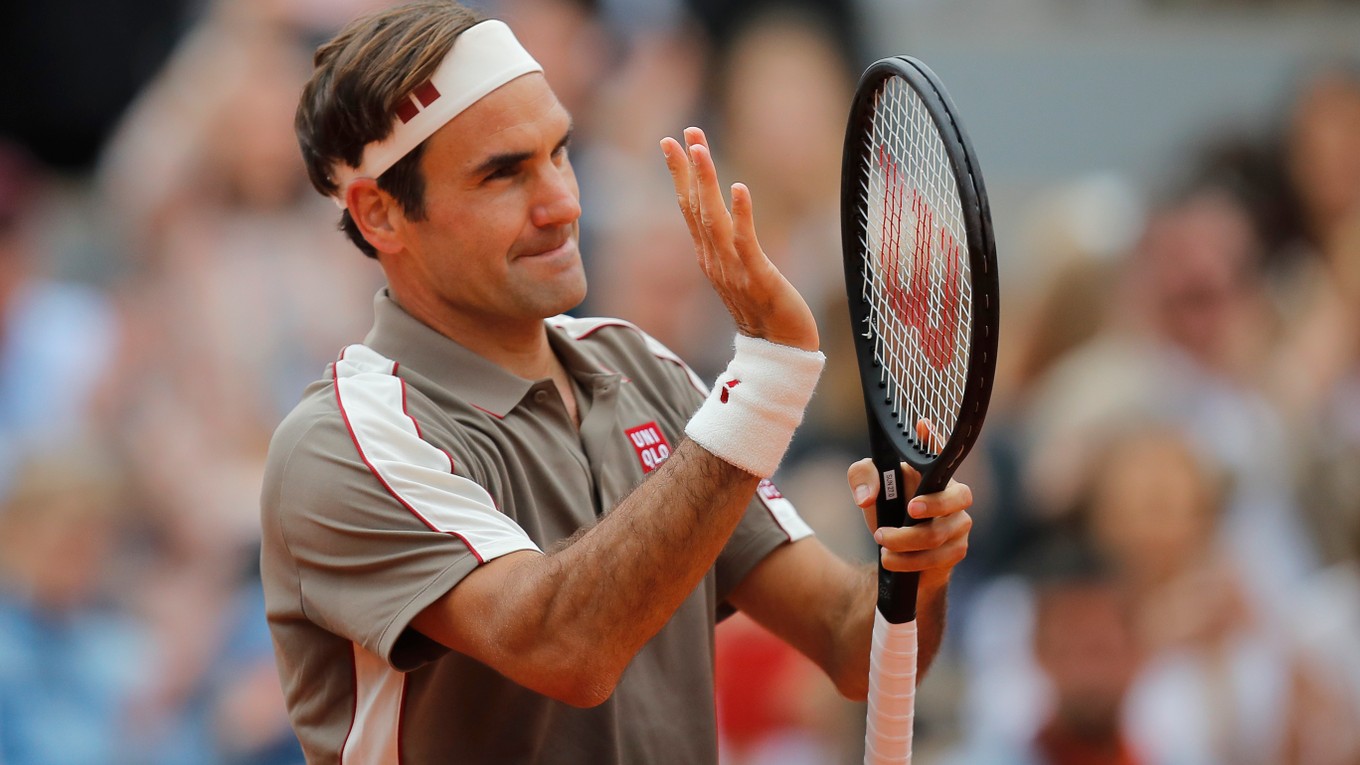 Roger Federer na Roland Garros 2019.