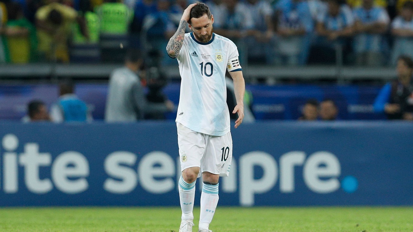 Lionel Messi v zápase semifinále Copa América 2019 Brazília - Argentína.
