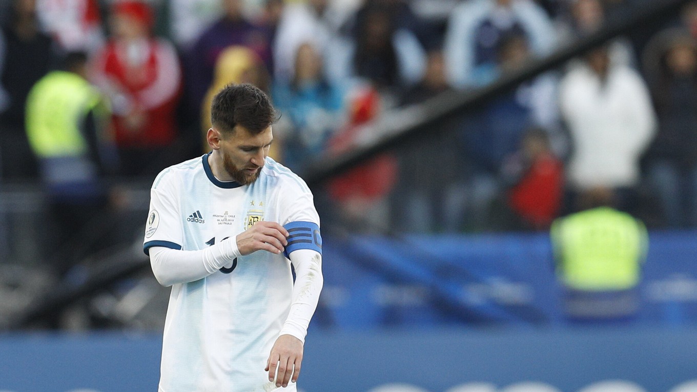 Lionel Messi v zápase proti Čile na Copa America 2019.