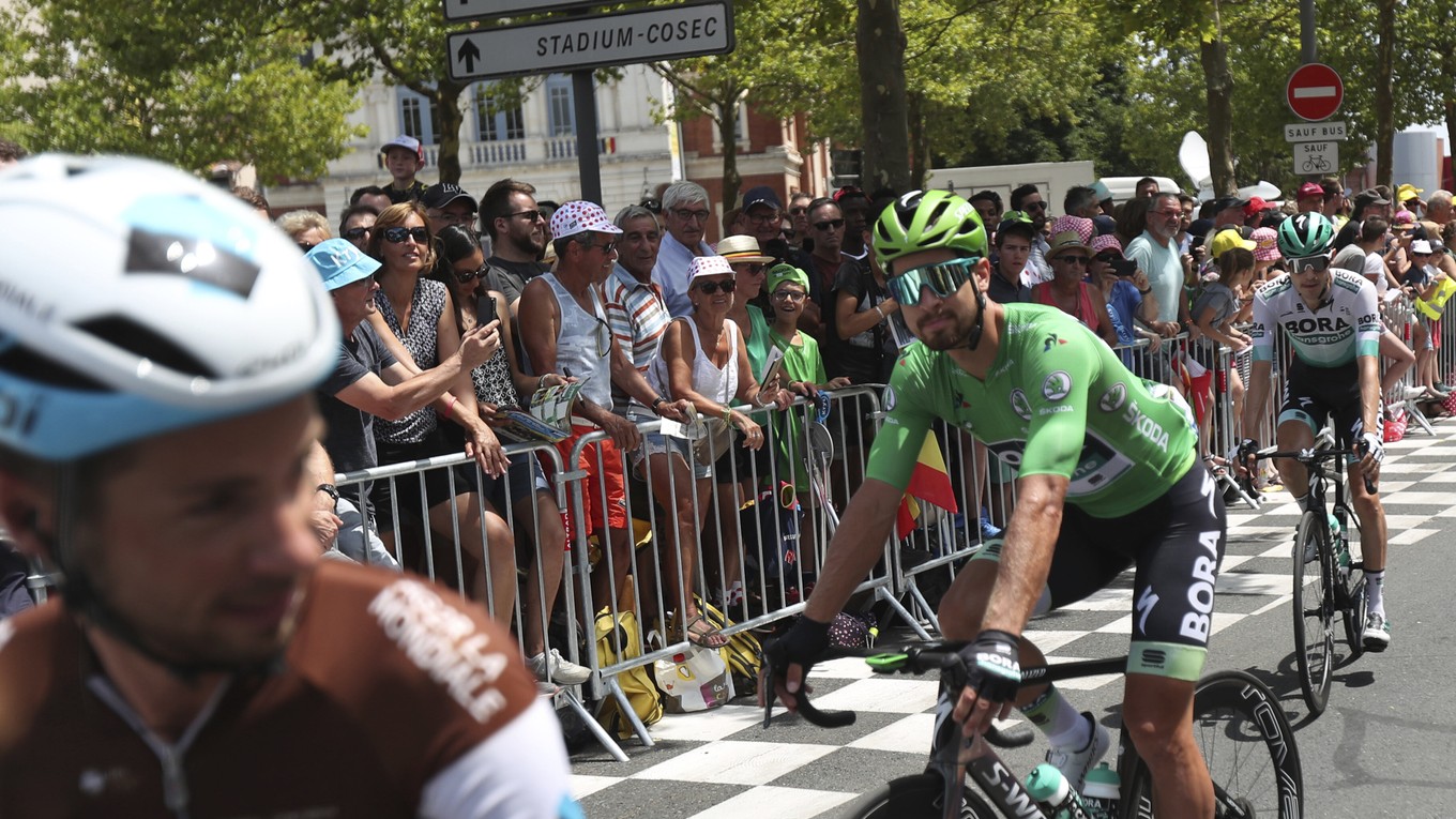 Peter Sagan obhajuje zelený dres na 1. etape Tour de France 2019.