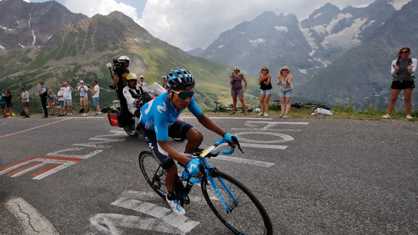 Nairo Quintana počas 18. etapy pretekov Tour de France z Embrunu do Valloire 25. júla 2019.