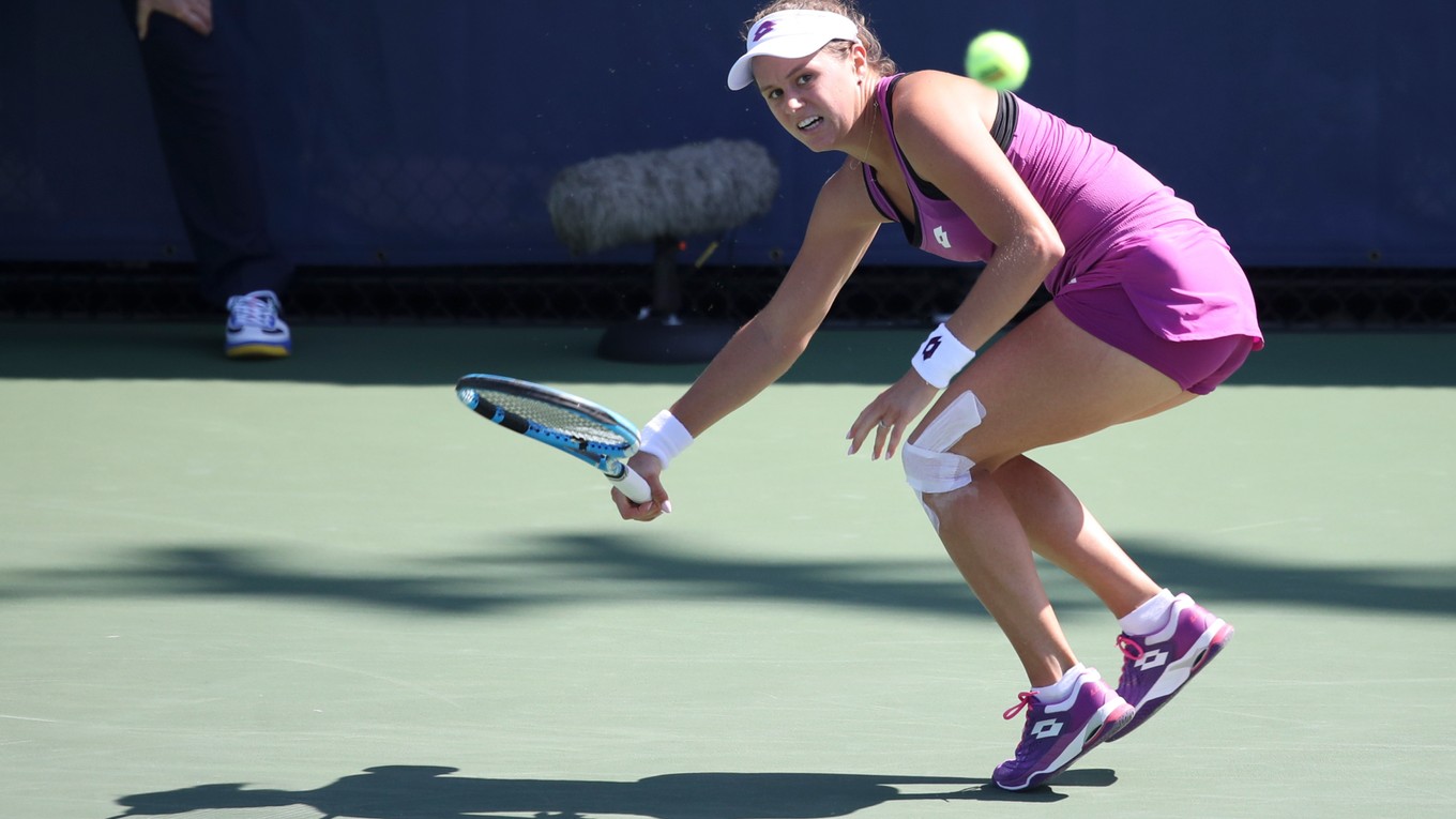 Jana Čepelová počas zápasu proti Chsieh Su-wej v prvom kole US Open 2019.