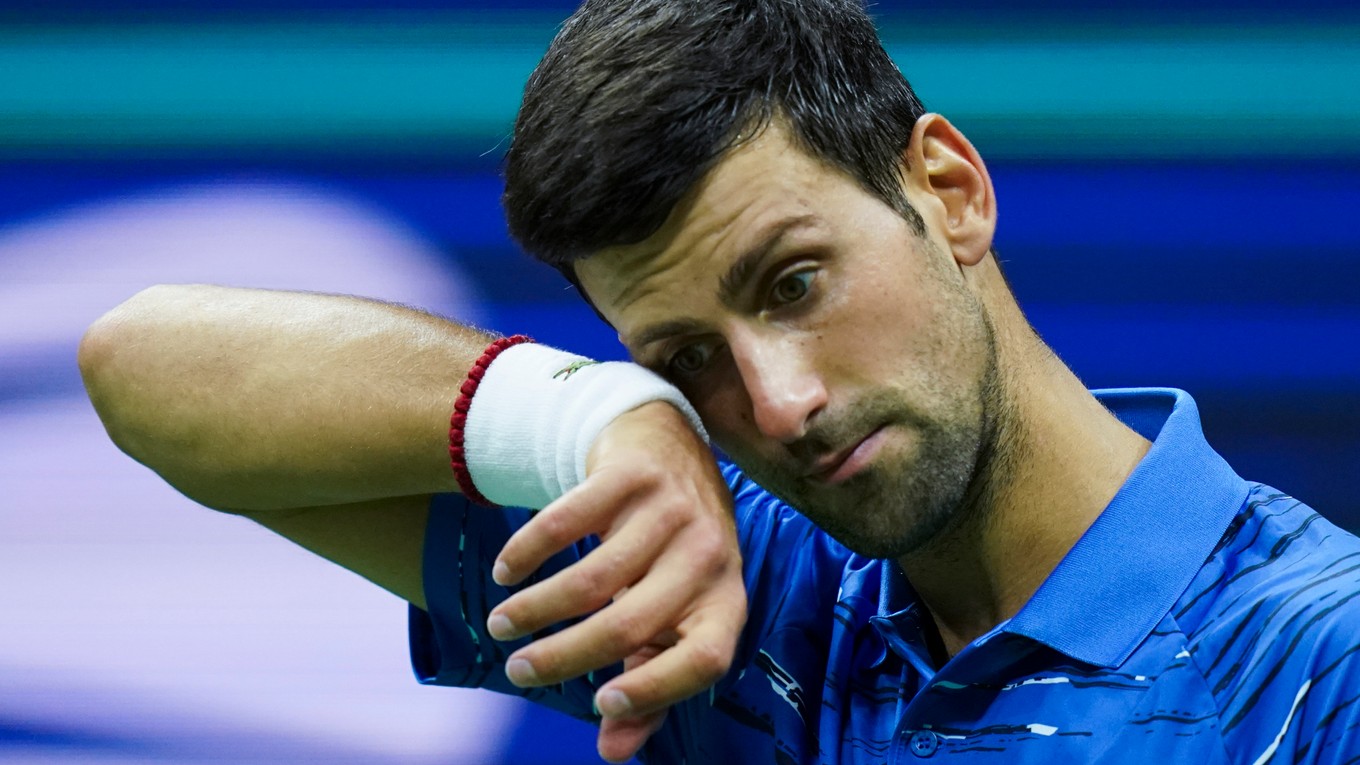 Novak Djokovič počas zápasu so Stanom Wawrinkom na US Open 2019.