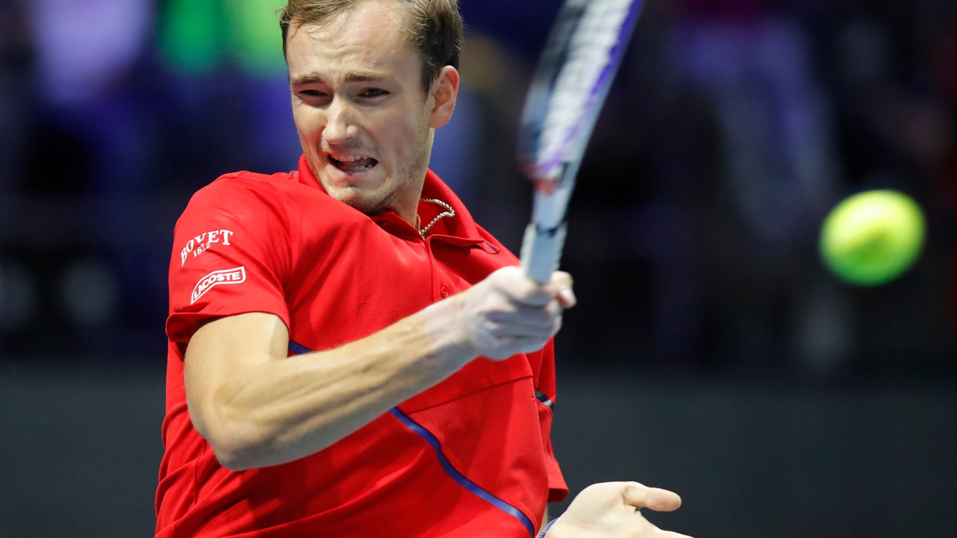 Daniil Medvedev na turnaji ATP v ruskom Petrohrade.