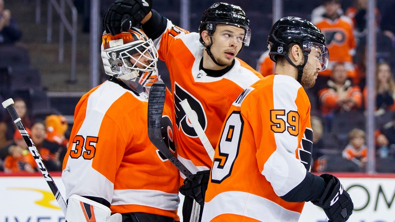 Hokejisti tímu Philadelphia Flyers - ilustračná fotografia.
