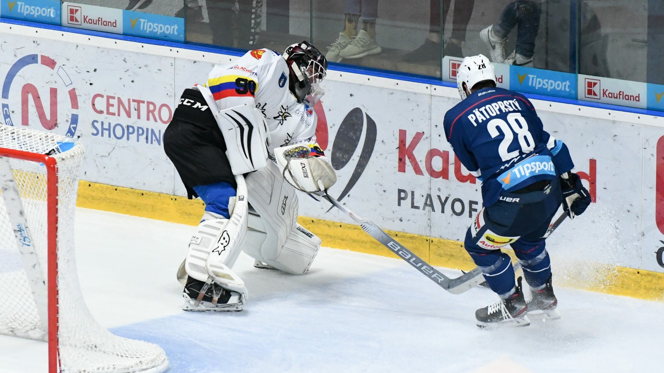 Momentka zo zápasu Nitra - Nowy Targ.