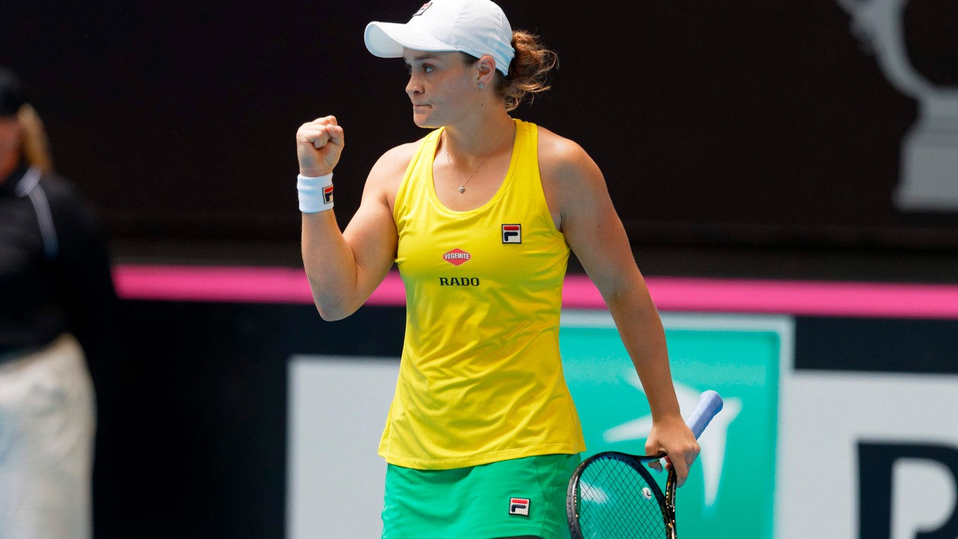 Ashleigh Bartyová počas finále Pohára federácie 2019 Austrália - Francúzsko.