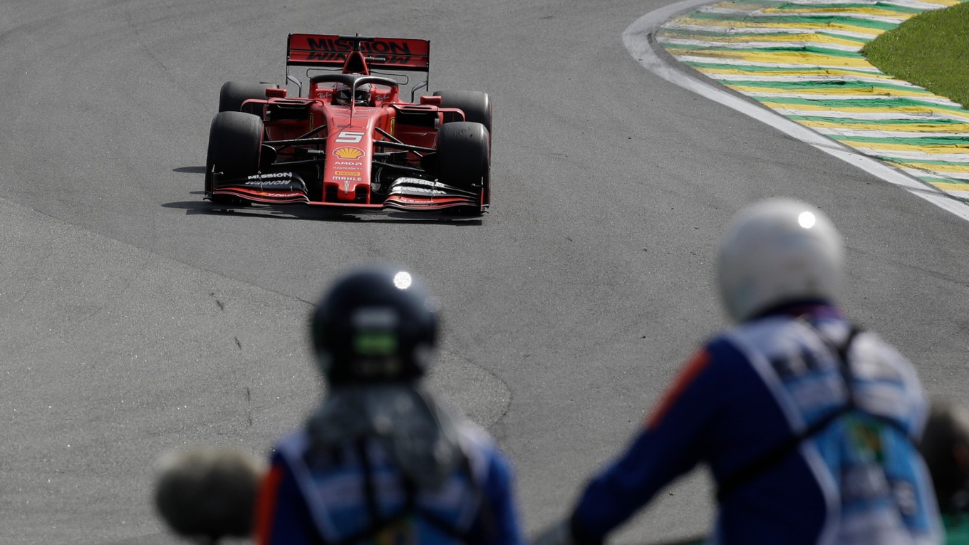 Sebastian Vettel počas Veľkej ceny Brazílie.