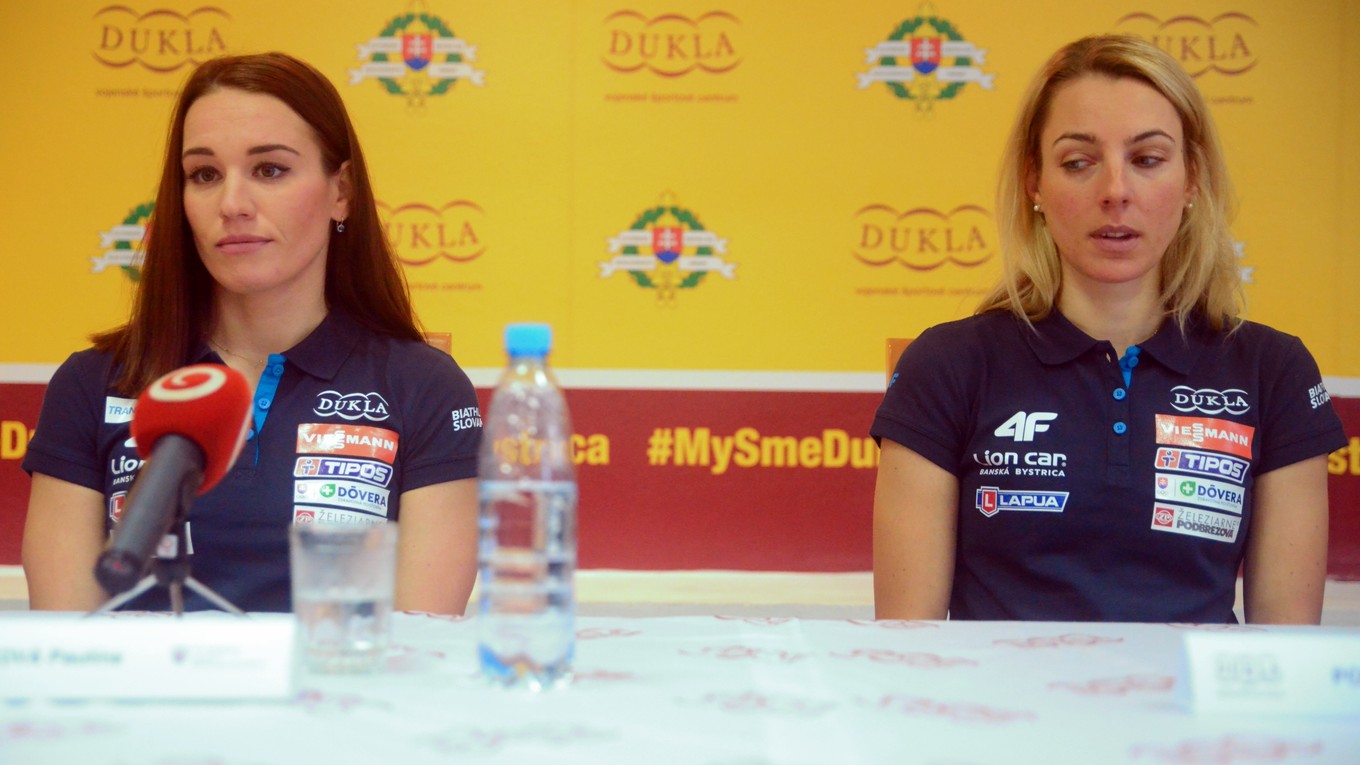 Slovenské reprezentantky v biatlone Paulína Fialková a Terézia Poliaková.