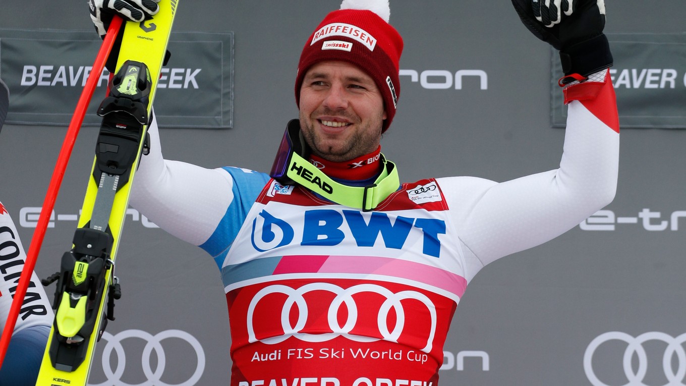 Rakúsky lyžiar Beat Feuz po triumfe v americkom Beaver Creeku 2019.