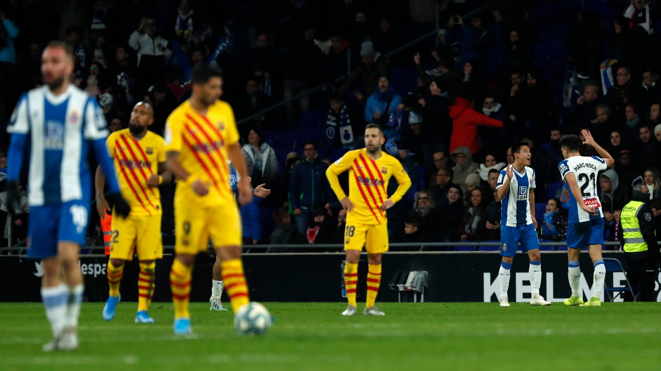 Momentka zo zápasu Espanyol - FC Barcelona.