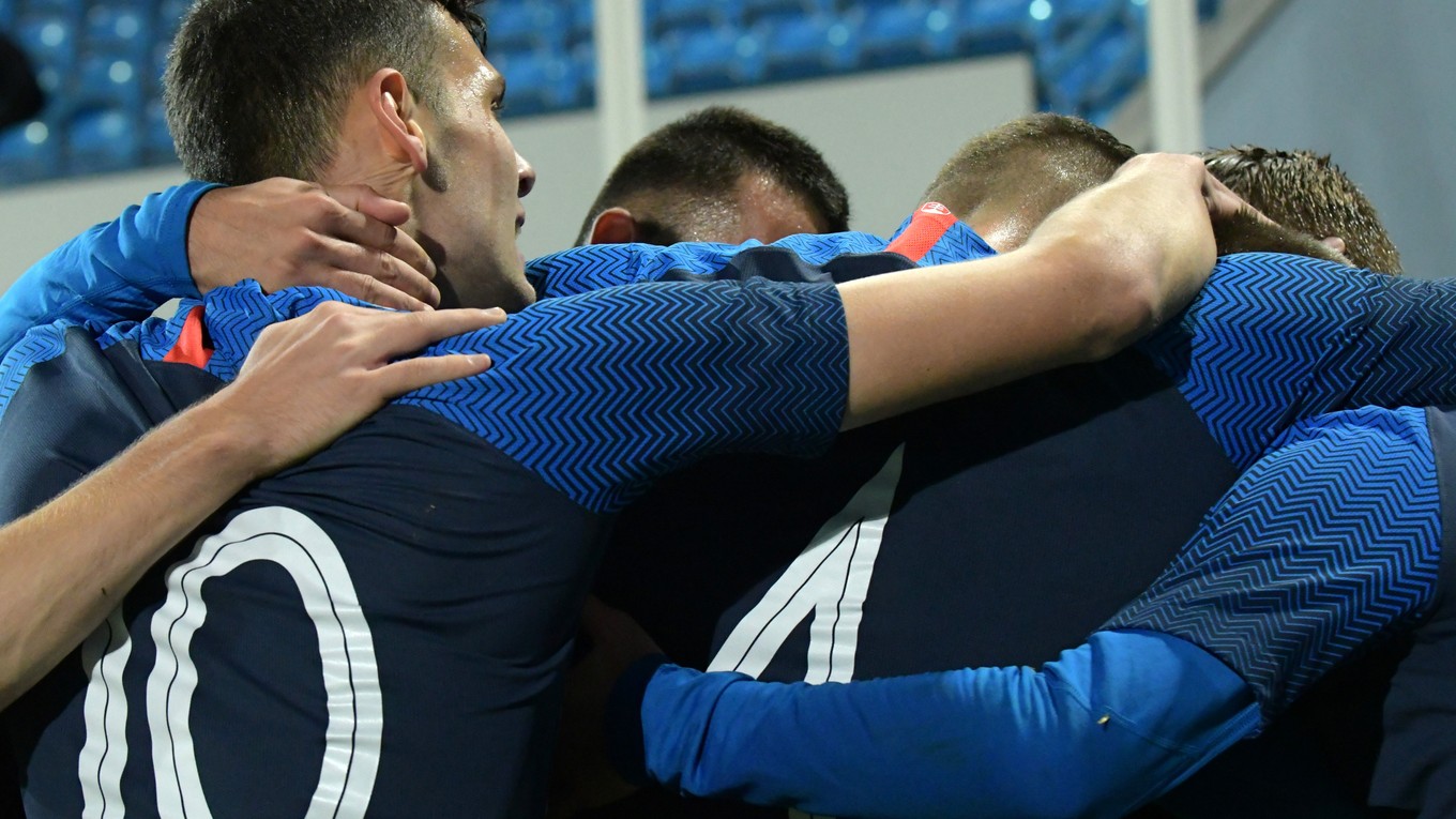 Slovenskí futbalisti do 21 rokov (archívna snímka).