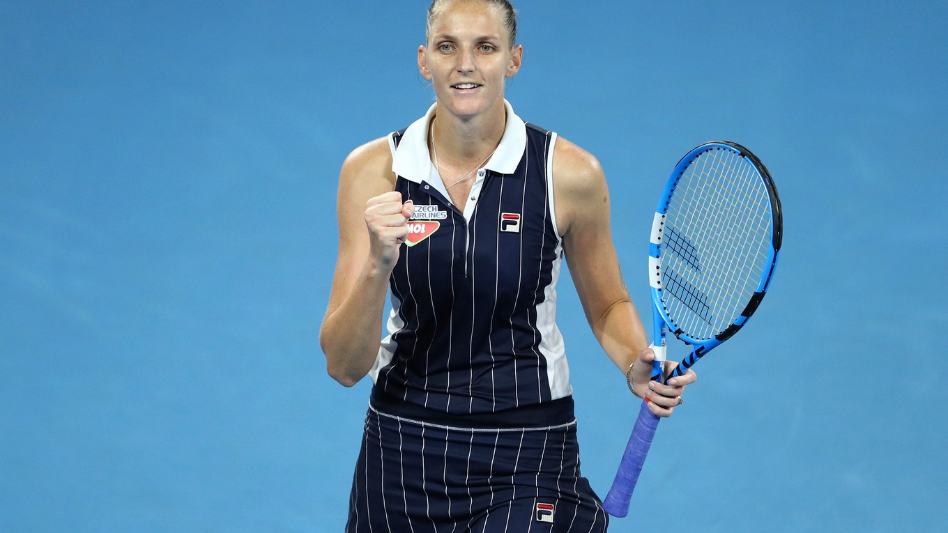 Karolína Plíšková po postupe do finále v Brisbane.
