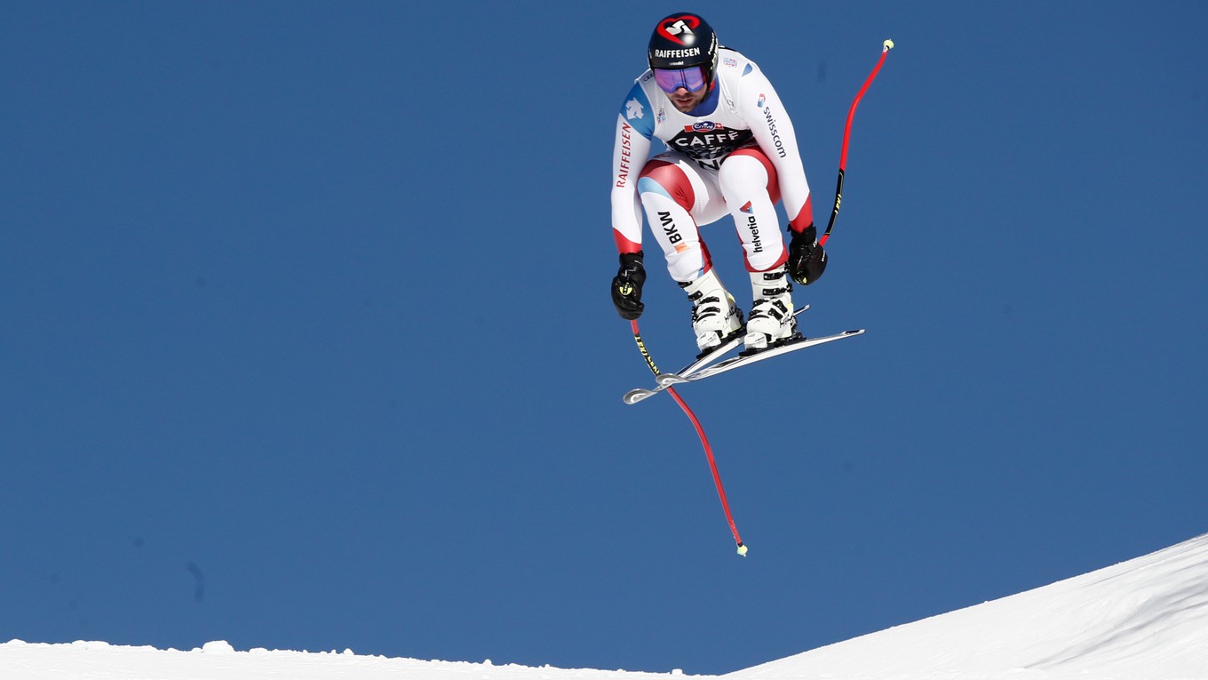 Beat Feuz počas zjazdu Svetového pohára vo švajčiarskom Wengene.