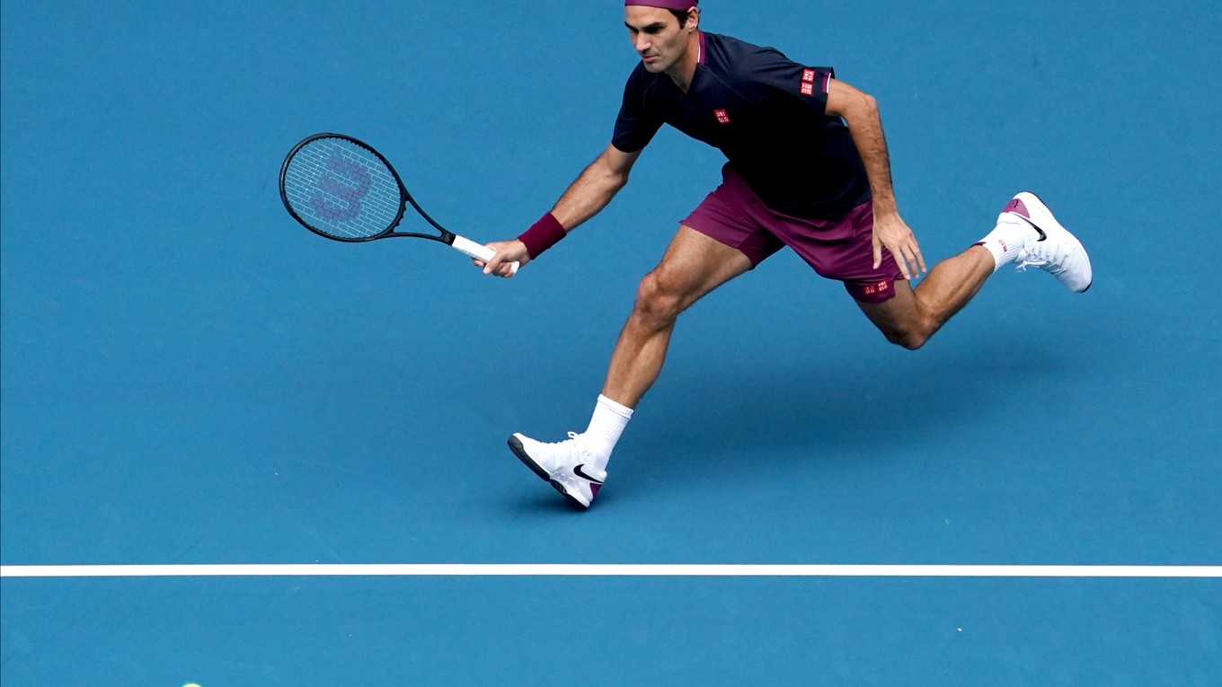 Roger Federer počas prvého kola Australian Open 2020.