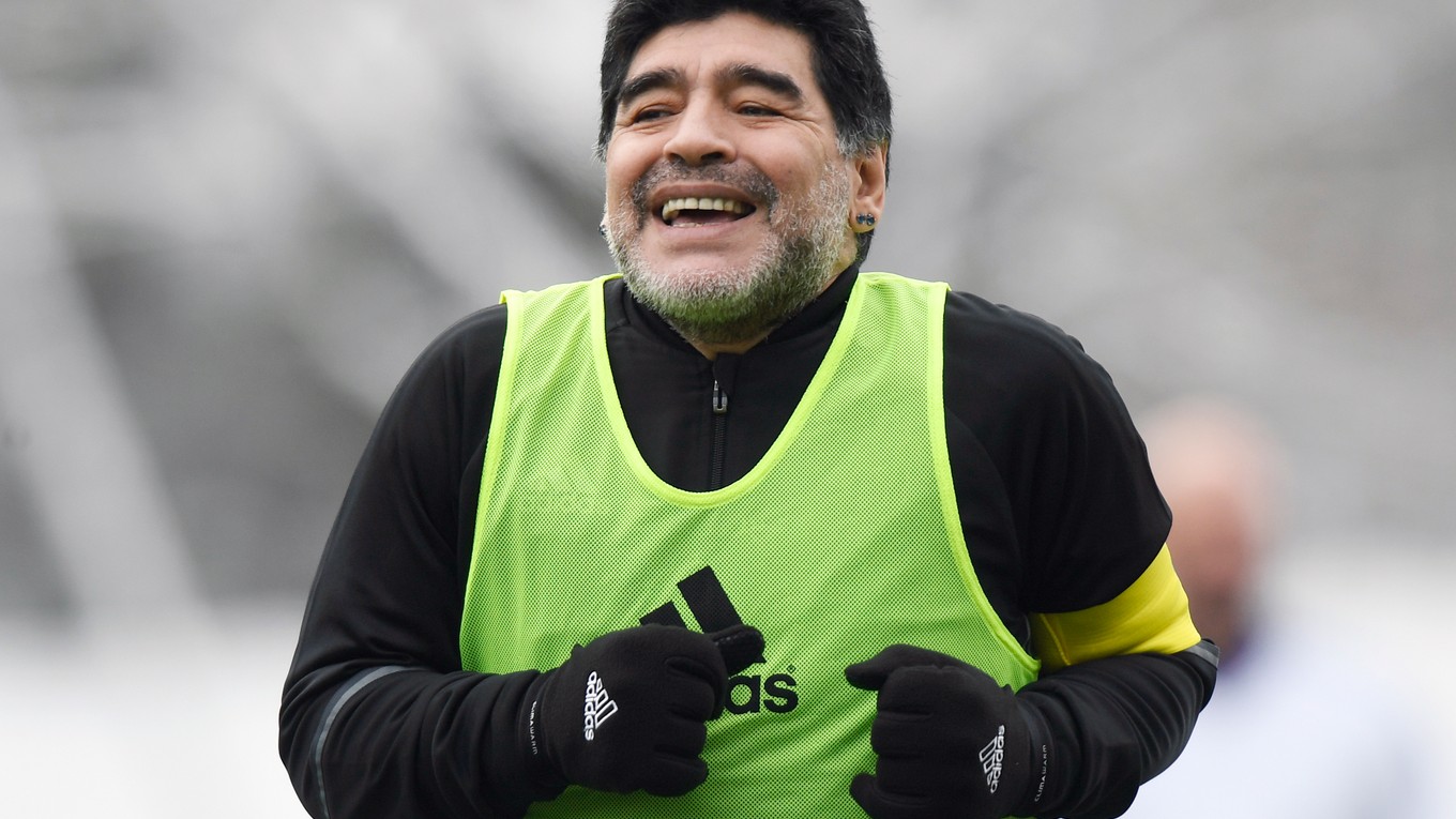 Futbalová hviezda Diego Maradona.