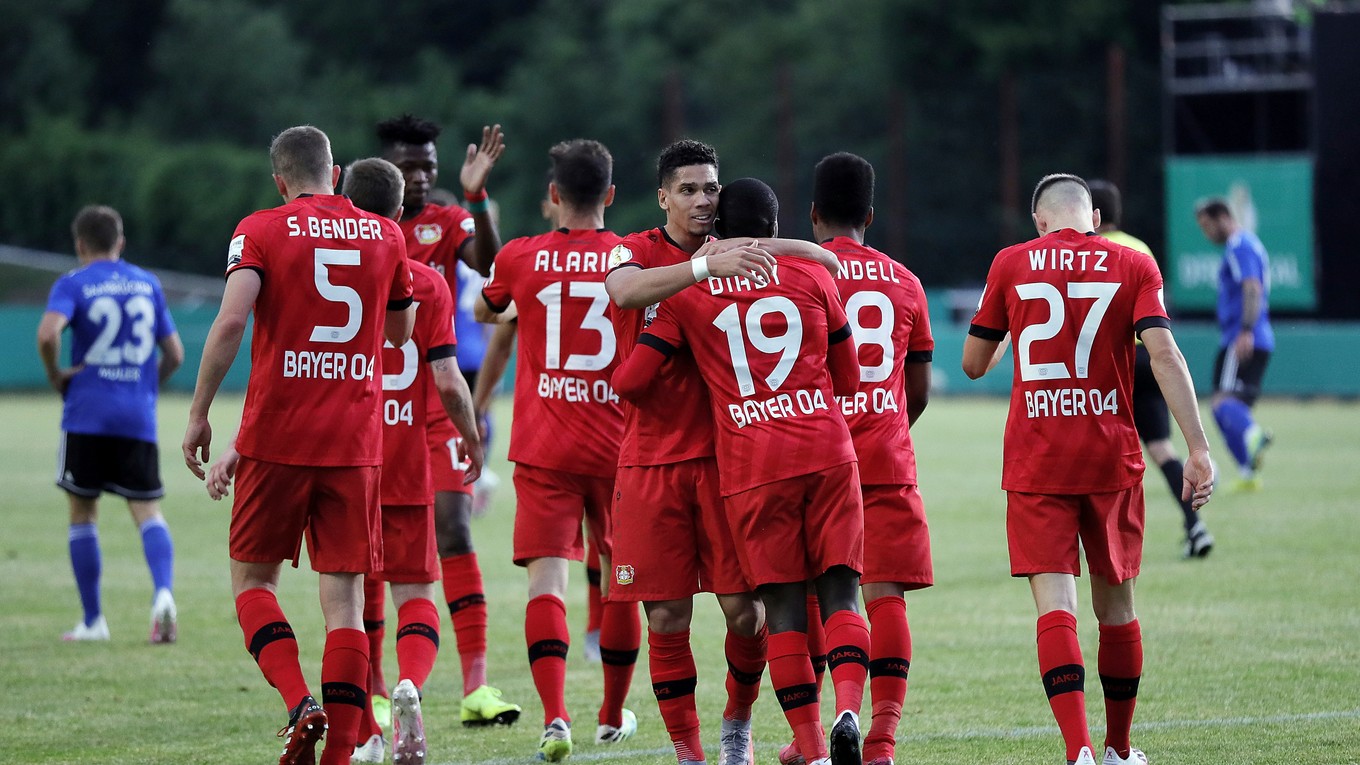 Hráči Leverkusenu.