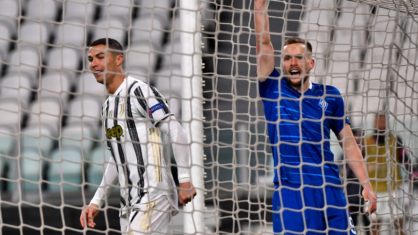 Cristiano Ronaldo v zápase Juventus - Dynamo Kyjev.