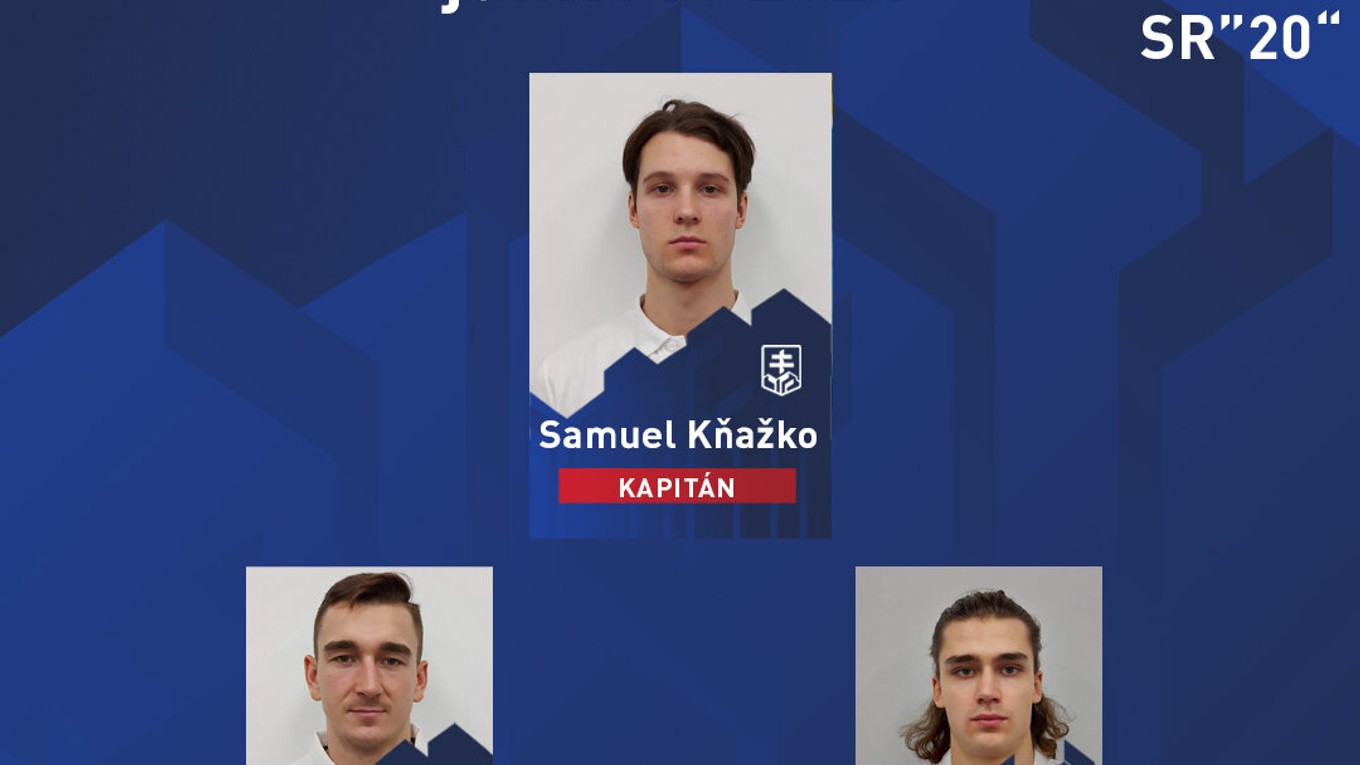 Kapitán Samuel Kňažko a asistenti Dávid Mudrák a Michal Mrázik povedú slovenskú reprezentáciu na MS v hokeji do 20 rokov 2021.