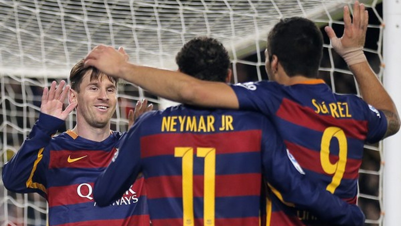 Lionel Messi, Neymar a Luis Suárez.