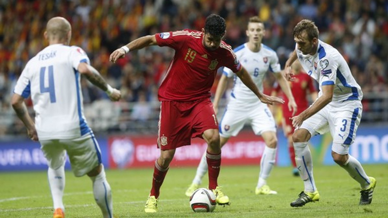 V drese národného tímu nastúpil Diego Costa (s číslom 19) aj proti Slovensku.