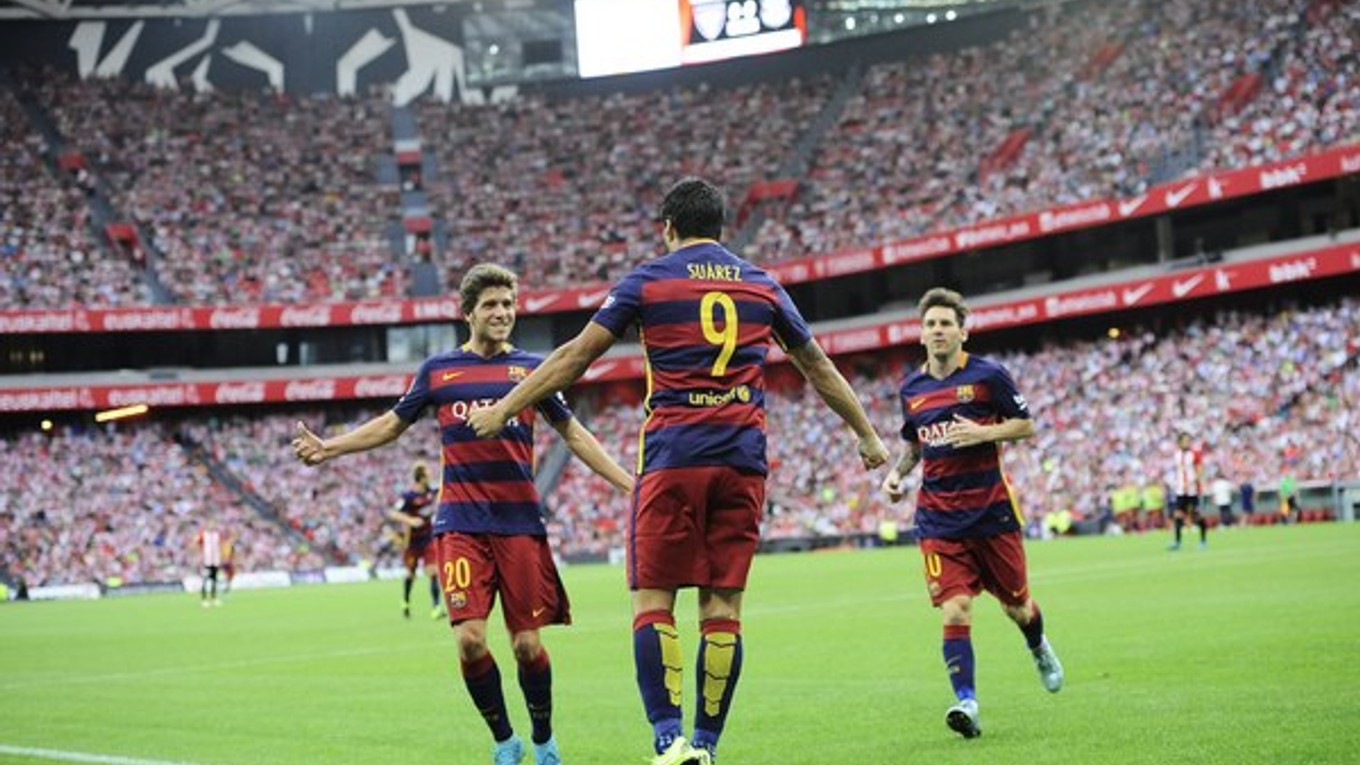 Na štadióne San Mames rozhodol o výhre favorita uruguajský ostrostrelec Luis Suarez.