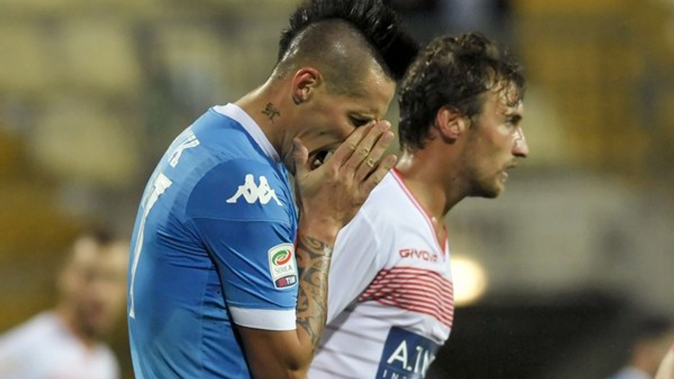 Marek Hamšík počas zápasu proti Carpi.
