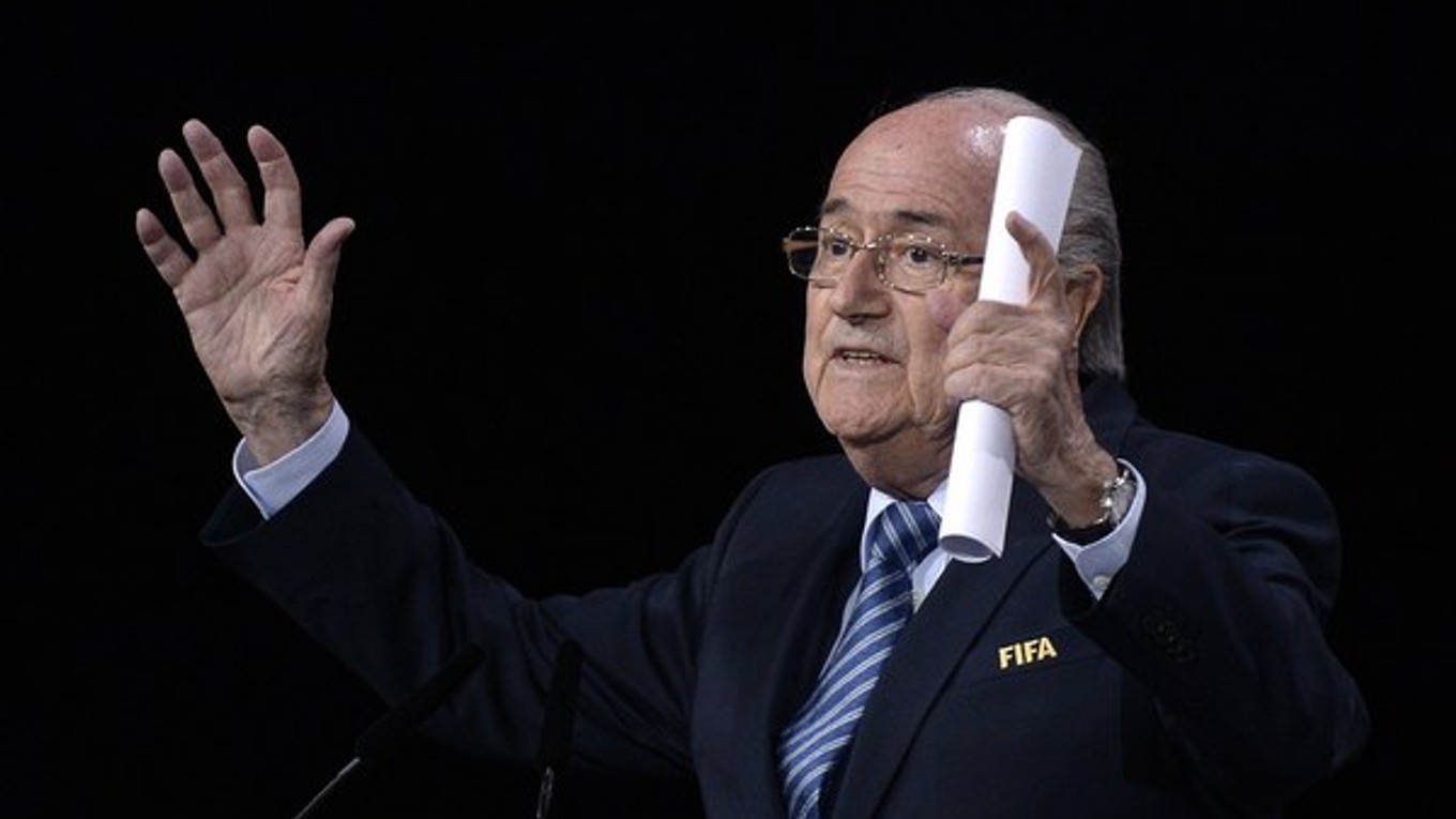 Joseph Blatter počas prejavu na 65. kongrese FIFA pred voľbou nového prezidenta v Zürichu.