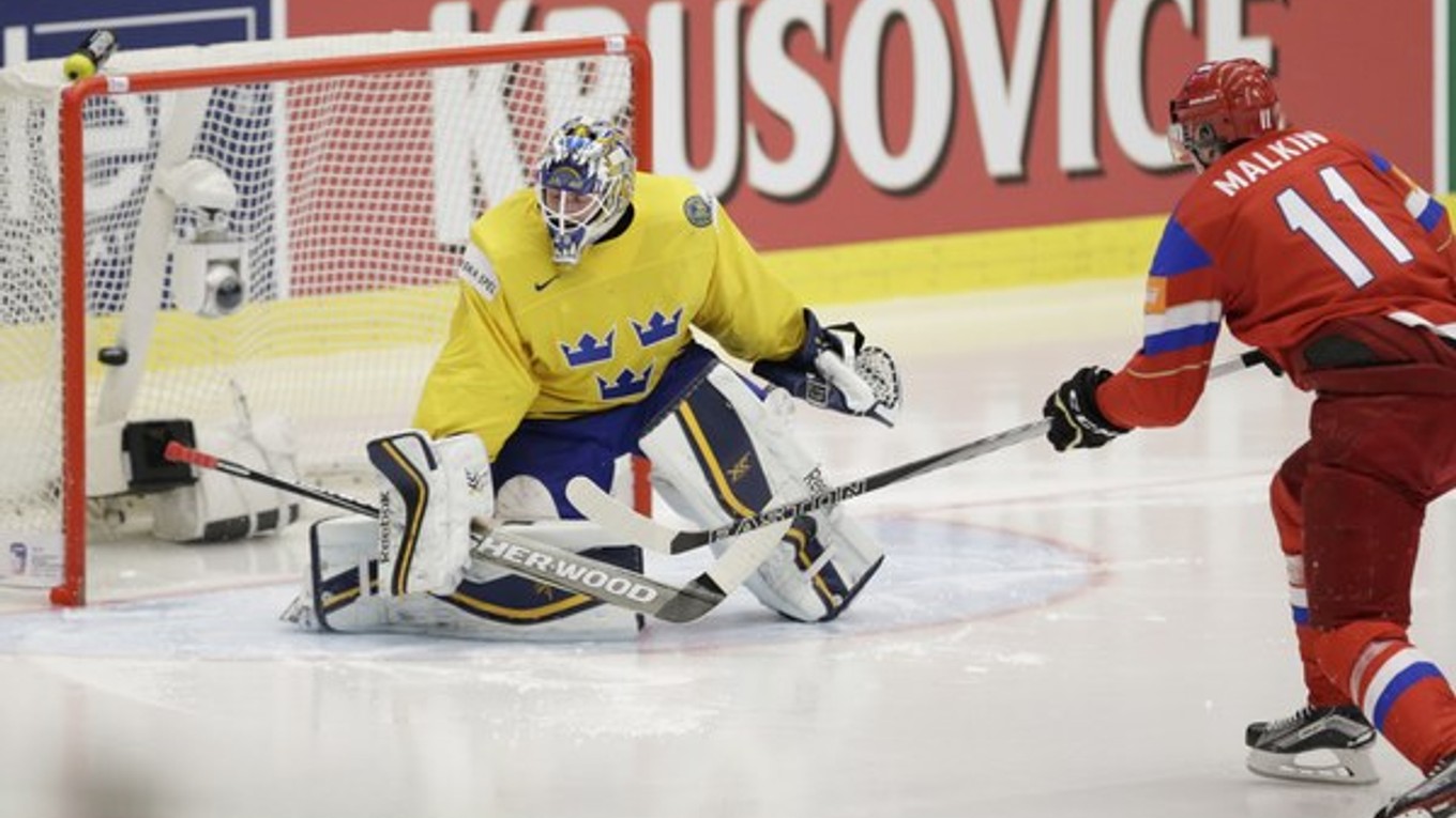 Malkin bol ústrednou postavou pri ruskom triumfe vo štvrťfinále nad Švédmi.