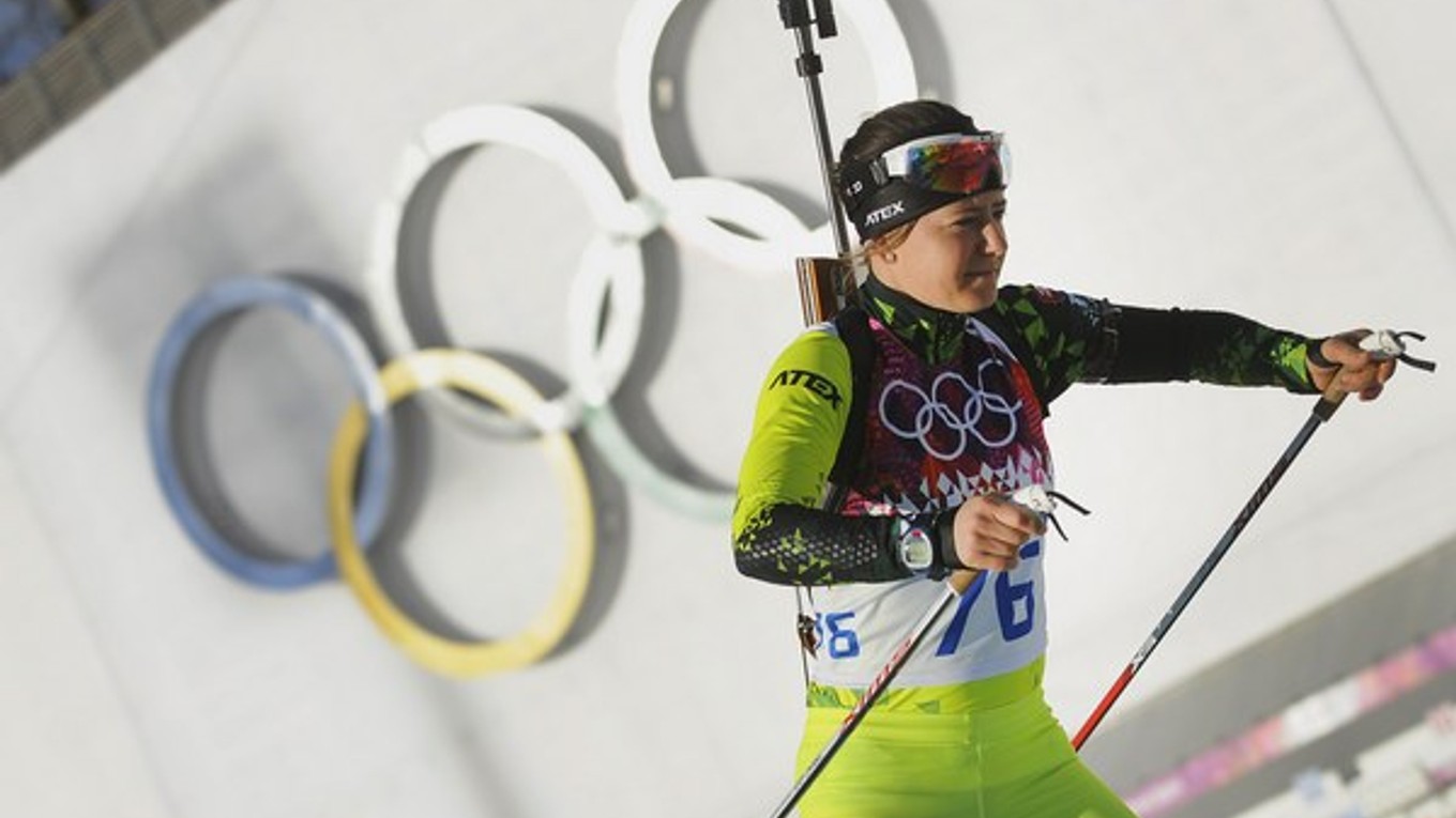 Slovenská biatlonistka Martina Chrapánová počas pretekov žien na 15 km na XXII. zimných olympijských hrách 14. februára 2014 v Červenej Poľane.