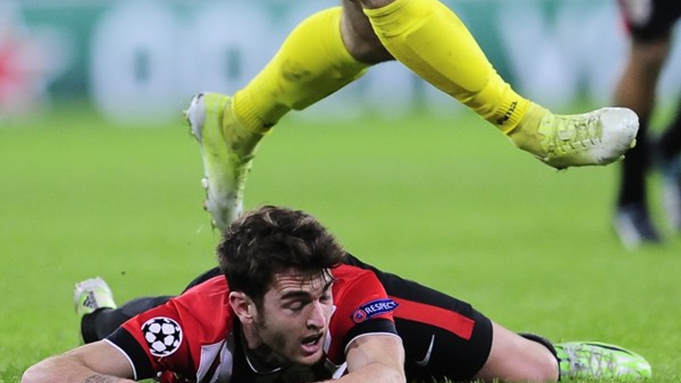 Hráč Athleticu Bilbao Markel Susaeta v zápase s BATE Borisov.